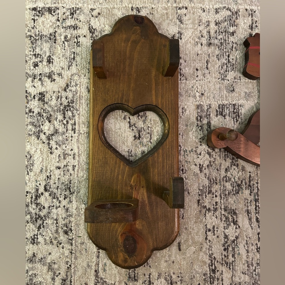 Wooden hair dryer/curling iron rack